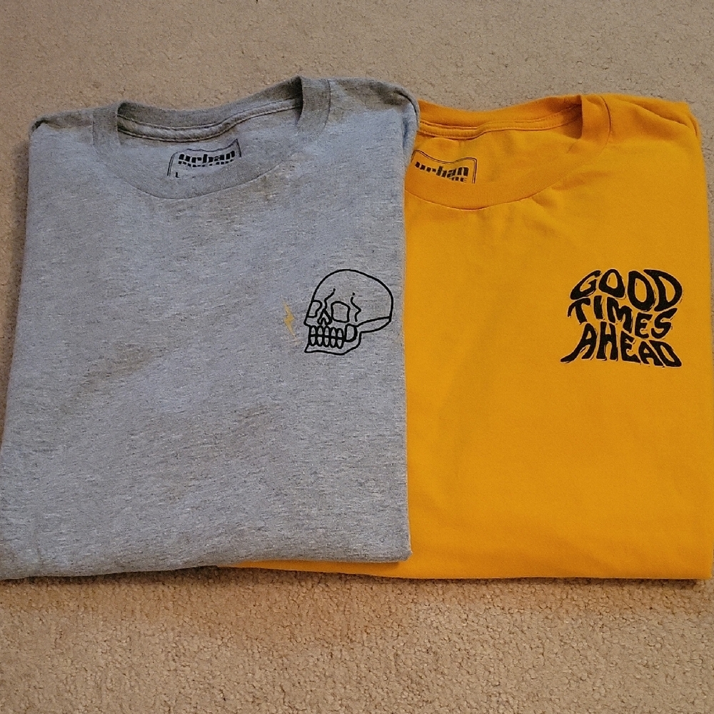 2 Mens Urban Pipeline Graphic T-Shirts Size Large